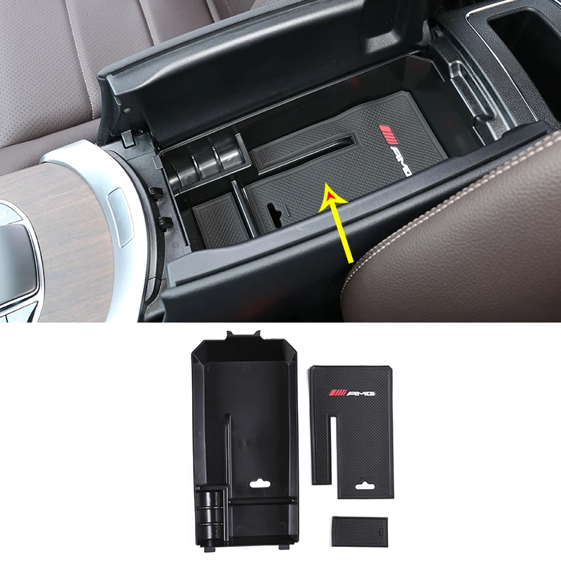 

For Mercedes Benz C Class W205 2015-21 GLC Class 16-21 Car Armrest Console Central Storage Box Interior Accessories