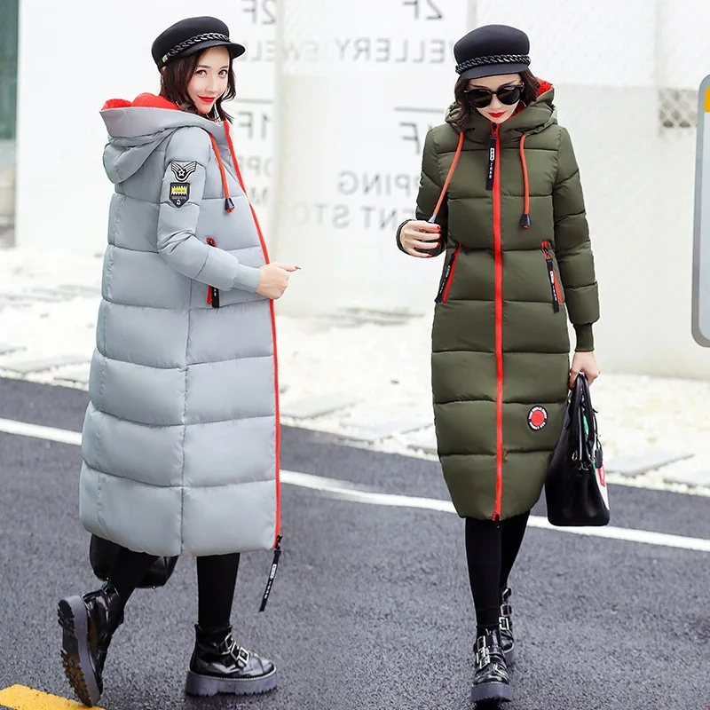 

Anti-Winter Cotton-padded Clothes Women's Mid-length over-the-Knee Versitile Fashion Korean-style Thick Large Size Cotton-padded