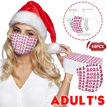 

10pc Adult Universal Mask Disposable 3 Ply Facemask Holiday Party Funny Маска Non-woven Protective Mascarillad Маска Для Лица