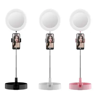 

ABS+MetalUSB Light Selfie Foldable Fill Light Dimming LED Fill Lamp with Phone Clip Mirror for Live Streaming Broadcasting Video