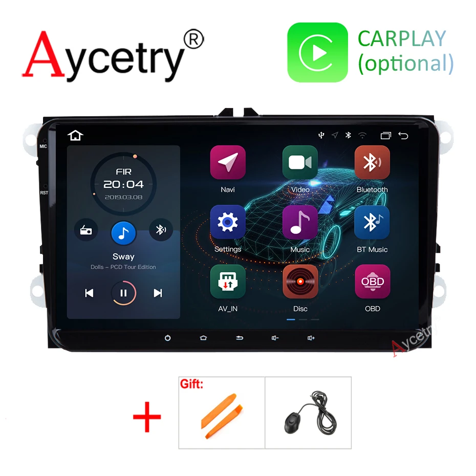 

DSP IPS 9" Android 9.0 2 din Car radio no dvd GPS for VW Skoda Octavia golf 5 6 touran passat B6 B7 jetta polo tiguan multimedia