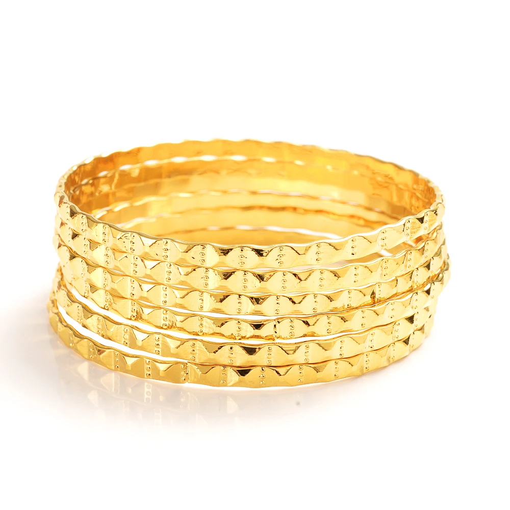 24K Ethiopian Gold Dubai Bangle for Women men Wedding Bride Bracelets Gold Color Jewelry Middle East African Bride party Gifts bangle bracelet