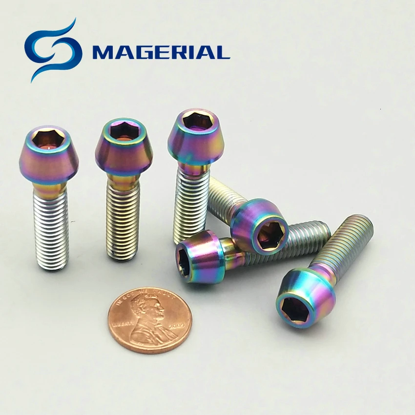 Класс 5 Ti Болт M8x15/20 Вт, 30 Вт/60/80 Титан Caplier болт конический установочный винт Ti винты зауженные Алан диск Ti крепеж 6 шт