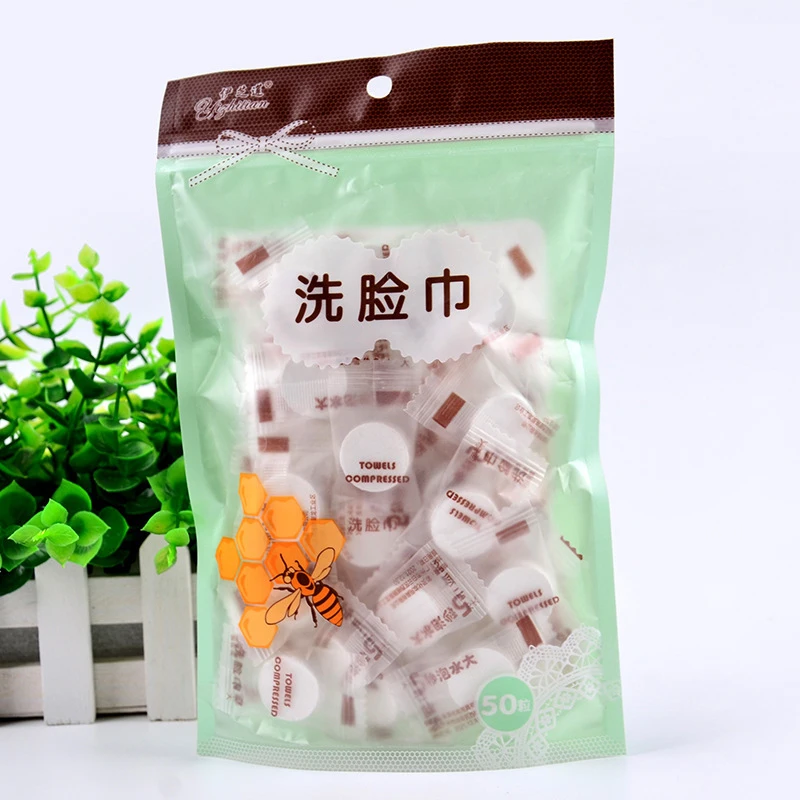 

50 Disposable Cleansing Foams Portable Compressed Non-woven Face Towel Cosmetics