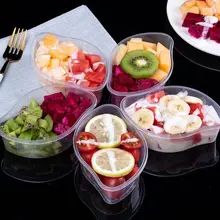 25 шт. пластиковая упаковочная коробка для торта в форме манго, одноразовая упаковочная коробка, контейнер для еды, салата, контейнер для кухни, магазина, ресторана