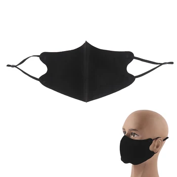 

3pcs Breathable Black Mouth Mask Unisex Face Mask Reusable Anti Pollution Face Shield Wind Proof Mouth Cover