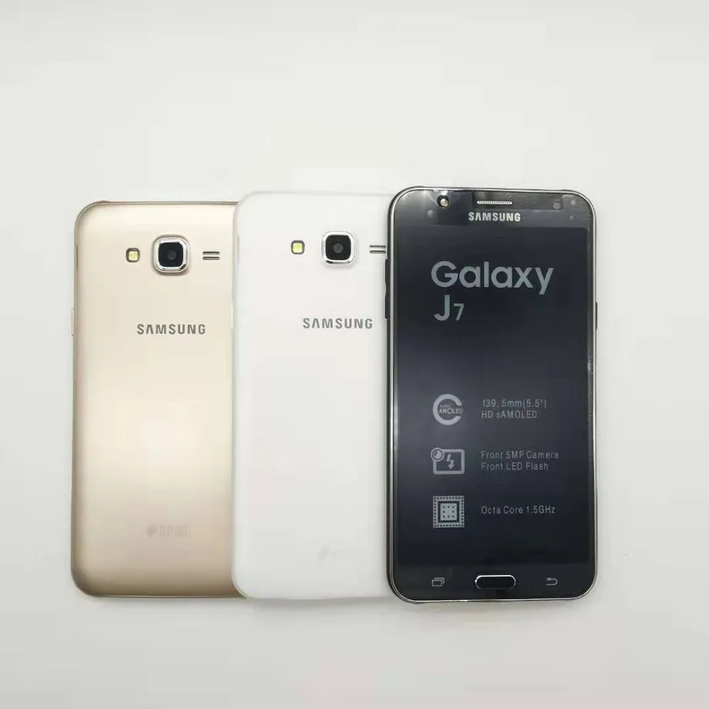 samsung Galaxy J7, разблокированный мобильный телефон, 5,5 дюймов, Восьмиядерный, 13,0 МП, 1,5 ГБ ram, 16 ГБ rom, 4G LTE, мобильный телефон, отремонтированный