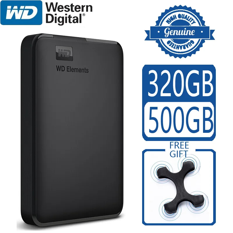 WD элементы 500 Гб портативный внешний жесткий диск USB 3 0 HD HDD емкостью SATA устройство
