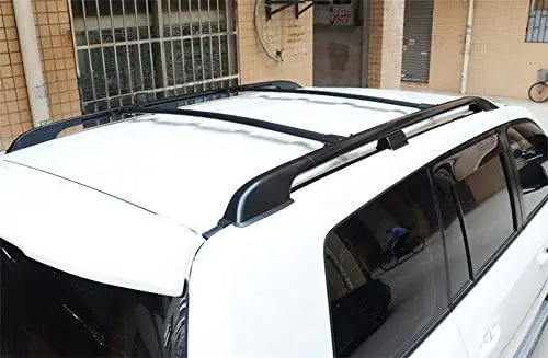 Cabidos para Toyota-land Transversais de Alumínio da Cremalheira do Telhado do Trilho de Telhado Pces Cruiser 2008-2020 Barras Transversais-preto 4 Fj200 Lc200 5 Caixas e racks p/ telhado