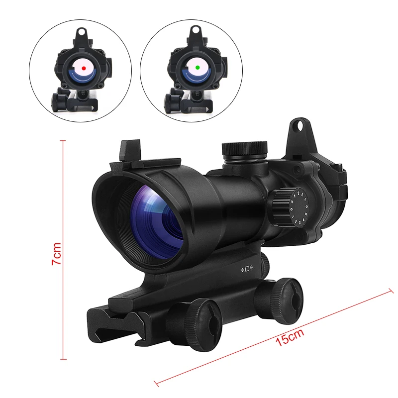 Тактическая Оптика прицел ACOG Тип 1x32 красный/зеленый точка прицел с 22 мм крепление снайперская винтовка для страйкбола