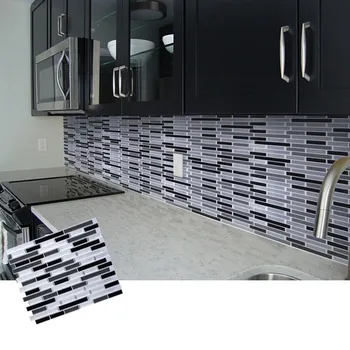 

3D Mosaic Self Adhesive Tile Backsplash WallPaper Sticker Vinyl Bathroom Kitchen Home Decor DIY