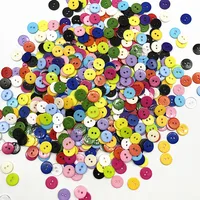 9mm/15mm Colours Double Eye Bread Button Round Resin Sewing Buttons Diy Scrapbooking Multicolour 1
