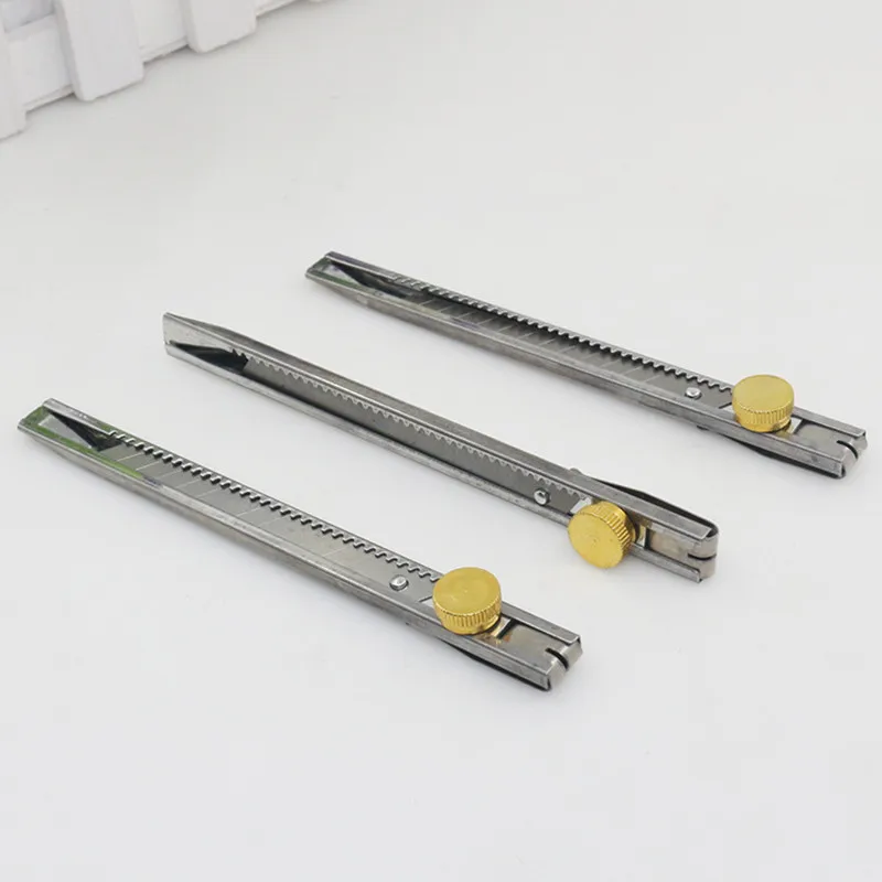 Режущий нож для кожи металлическая универсальная ручка-слайдер резак в коробке