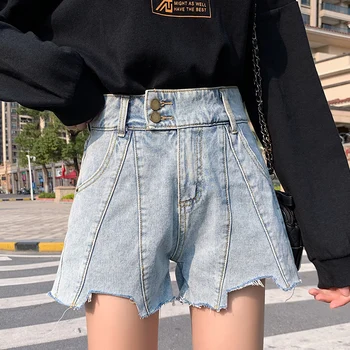 

Sexy Wide Leg Jeans High Waist Vintage Short Pants Women Casual Loose Korean Denim Shorts Plus Size Wash Short Women Summer