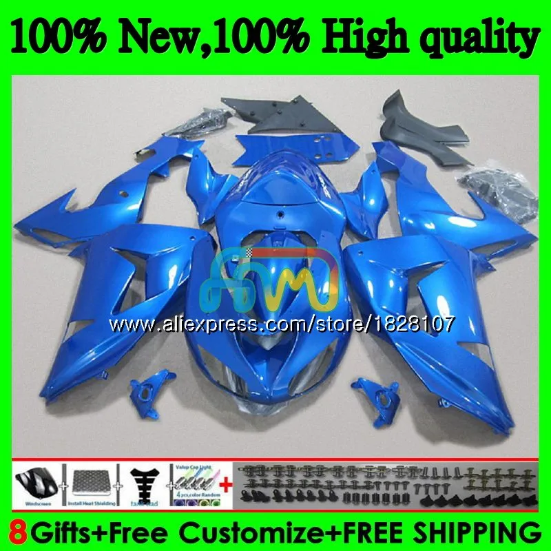 Корпус для KAWASAKI ZX 10 R глянцевый красный синий ZX-1000 ZX-10R ZX1000 CC 06 07 16BS. 7 ZX 1000CC ZX 10R ZX10R 06 07 2006 2007 комплект обтекателей