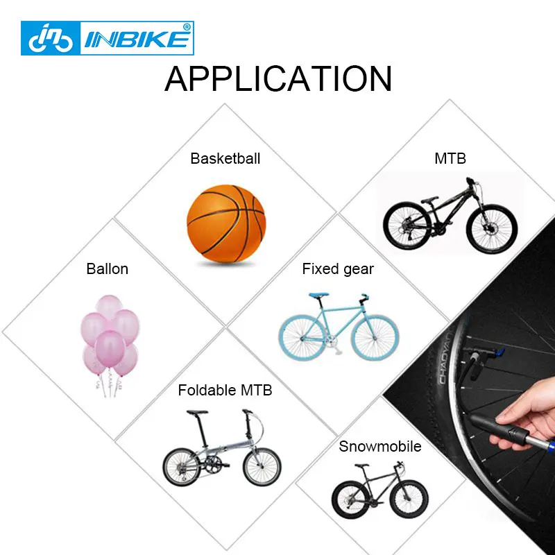 INBIKE портативный велосипедный насос ручной мини для езды на велосипеде воздушный