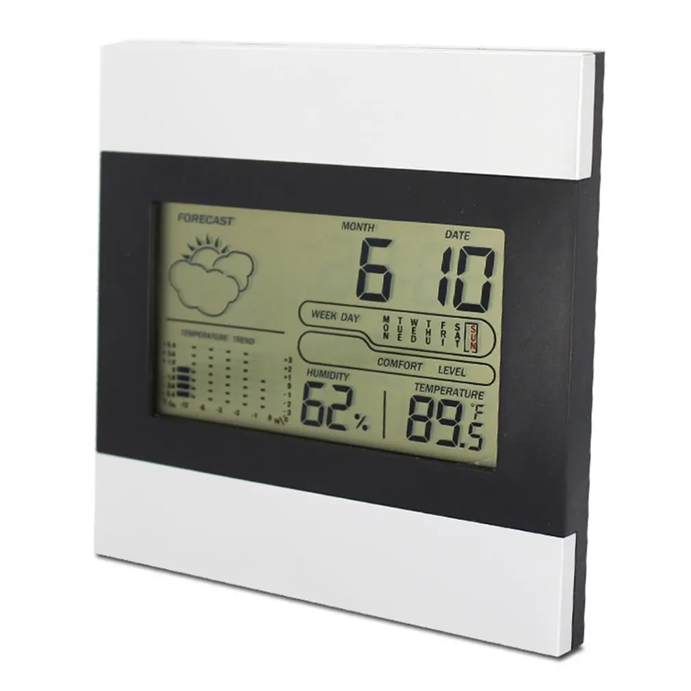 Домашний креативный односторонний будильник Многофункциональный термометр погодные часы Досуг немой милые электронные часы
