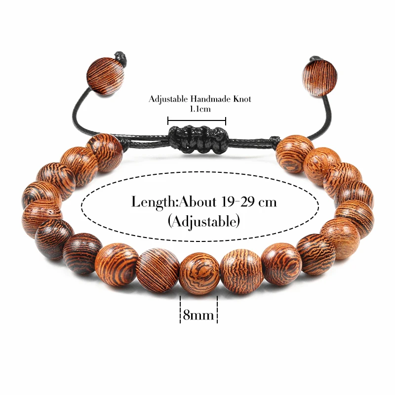 Hot Men Bracelet Wooden Beads Cross 7 Chakra Healing Balance Onyx Bracelets&Bangles Owl Prayer Reiki Buddha Women Jewelry Homme