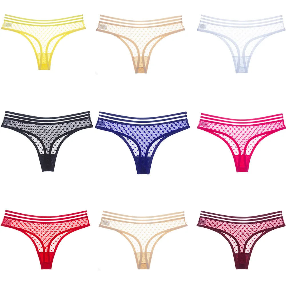 1Pc Underwear Female Comfort Intimates Sexy Transparent Women Panties Fashion Thongs Mesh Seamless Briefs Low-rise Lingerie