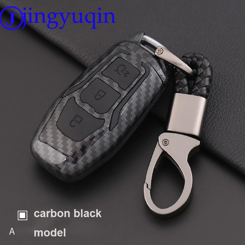 Jingyuqin 3B силикон из углеродного волокна ключ чехол для ключей для Ford F-150 Mondeo Galaxy S-Max Ranger Explorer