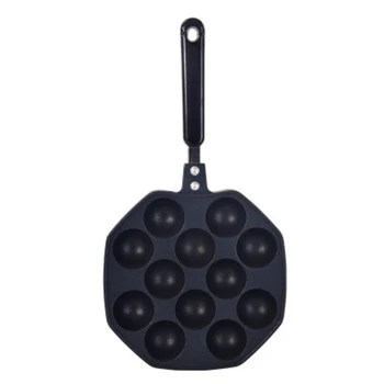 

2 Holes Octopus Balls Maker For Household Use DIY Black Grill Plate Mold Home Garden Supplies