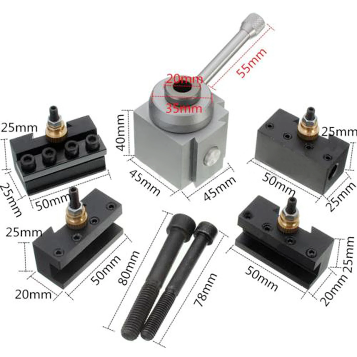 

Mini Quick Change Tool Post Holder Kit Set For 7 X10 /12 /14 Multifix Toolholder