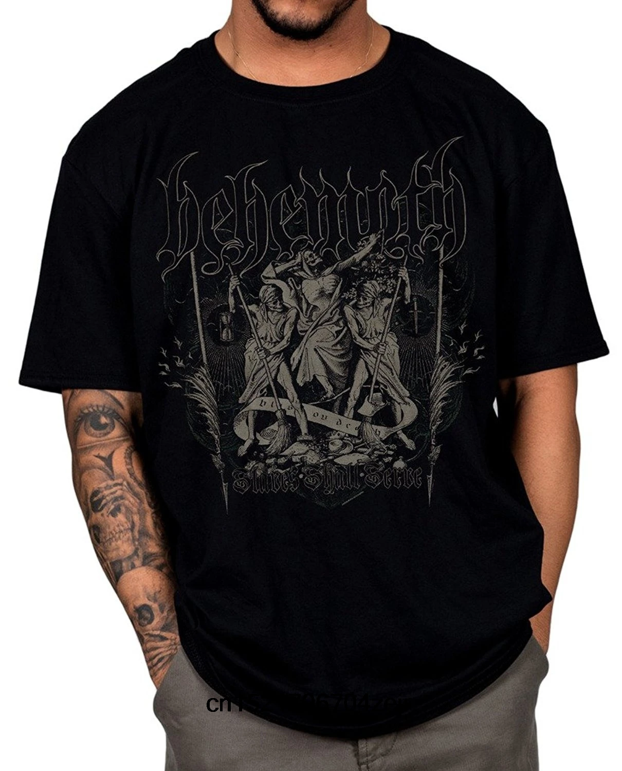 Men T shirt Behemoth Slaves Shall Serve Furor Divinus Satanist Album funny t-shirt novelty tshirt women | Мужская одежда