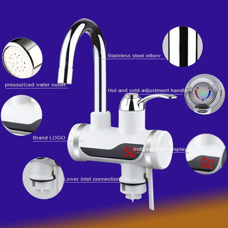 Goede Nieuwste Tankless Onmiddellijke Kraan Boiler Instant Boiler Tap Keuken Hot Water Kraan Led Digitale Eu Plug