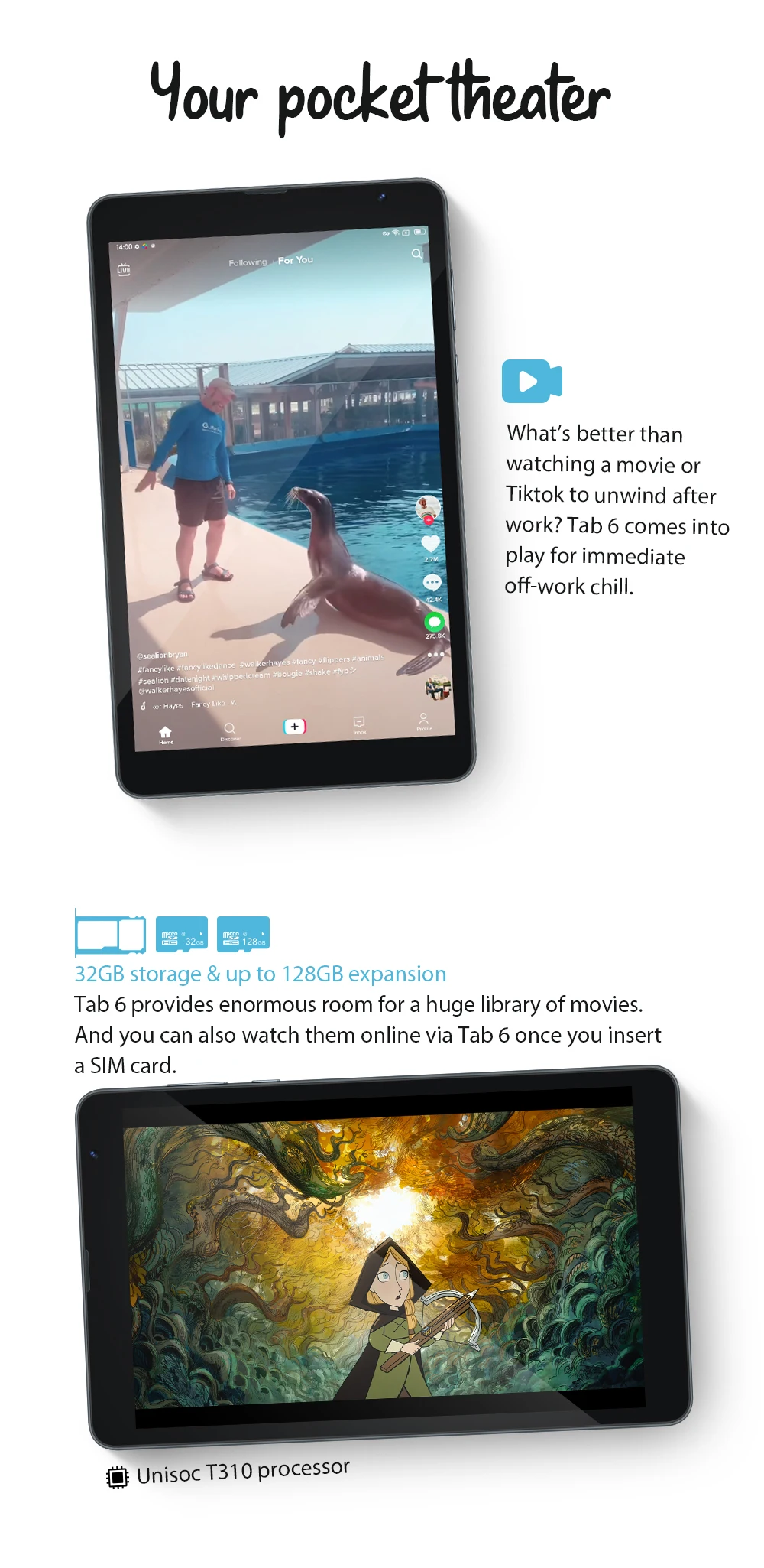 Blackview Tab 6 – 8-inch Android 11 Tablet, Unisoc T310 Quad Core, 3GB+32GB, 5580mAh Big Battery, 2MP+5MP Camera Description Image.This Product Can Be Found With The Tag Names Blackview tab 8 4g tablet, Blackview tab 8 inches, Blackview tab 8 movie, Blackview tab8 tablet, Tablet 8 inches blackview