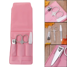 3 шт педикюрный маникюрный набор кусачки для ногтей пилка для ногтей Ножницы для бровей комплект чехол