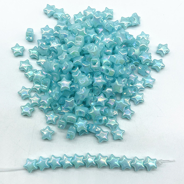 10mm AB Colourful Five-pointed Star Acrylic Loose Spacer Beads for Jewelry Making DIY Handmade Bracelets Accessories