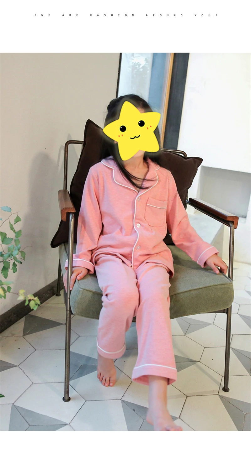 Детский Пижамный костюм; детская одежда для сна; пижамные комплекты для малышей; Милая хлопковая одежда для сна с длинными рукавами для девочек; одежда для детей