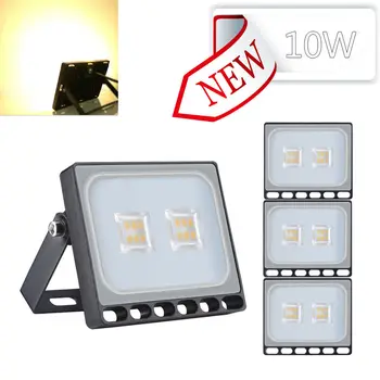 

4 x10W LED Flood Light Outdoor Ultra thin Spotlight Landscape Garden Warm White
