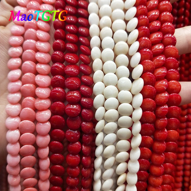 

White/Red/Pink/Orange Laminated Coral Beads Jewelry Making Round Loose Coral Beads For Jewelry Making DIY Necklace Bracelet