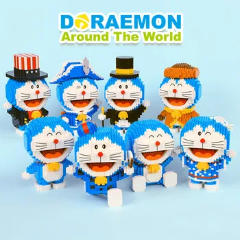 

New Micro Building Blocks Anime Cartoon Doraemon Action Figures Diamond Bricks Diy Educational Toys for Children Birthday Gifts