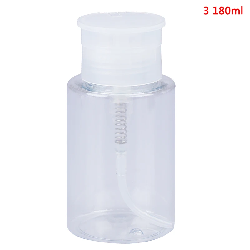1 шт 180/100 мл прозрачный пресс для откачки пустых пластиковых лаков для ногтей для снятия спирта жидкий диспенсер бутылка УФ-гель для дизайна ногтей Очиститель