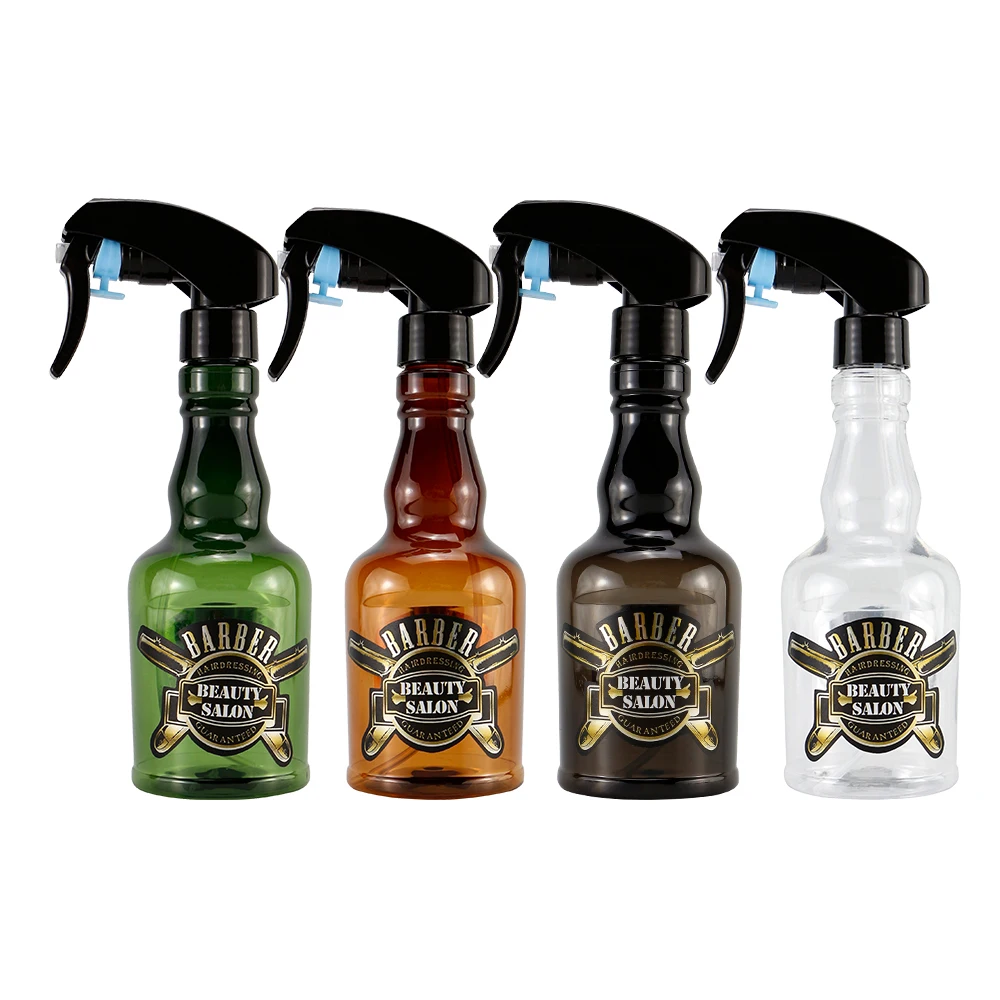 

250ML PET Round Wine Bottle Design Fine Mist Spray Bottle For Hair Care Salon Barber Beauty Dual-Use Water Sprayer With Buckle