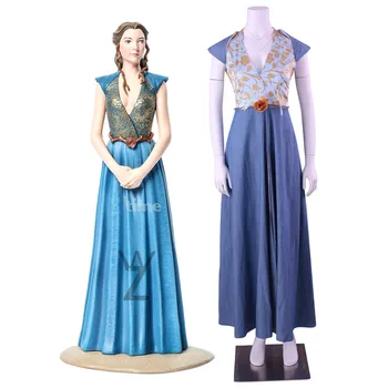 

Game of Thrones Margaery Tyrell Queen Dress Cosplay Costumes Little Rose Play The Queen Wore Long Dress Women Halloween Dresses