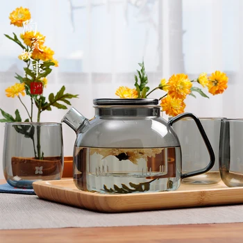 

Cover Heater Tea Pot Set Glass Japanese Handmade Ceramic Light Luxury Teapot Candle Tetera Japonesa Kitchen Dining Bar EF50TP