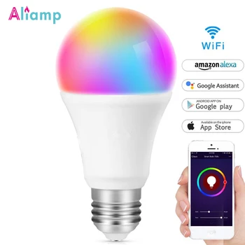 

WiFi Smart LED Light Bulb E27 E26 Led Lamp 8W A21 RGB Multicolored Dimmable Voice Timer Remote Control by Alexa and Google Home