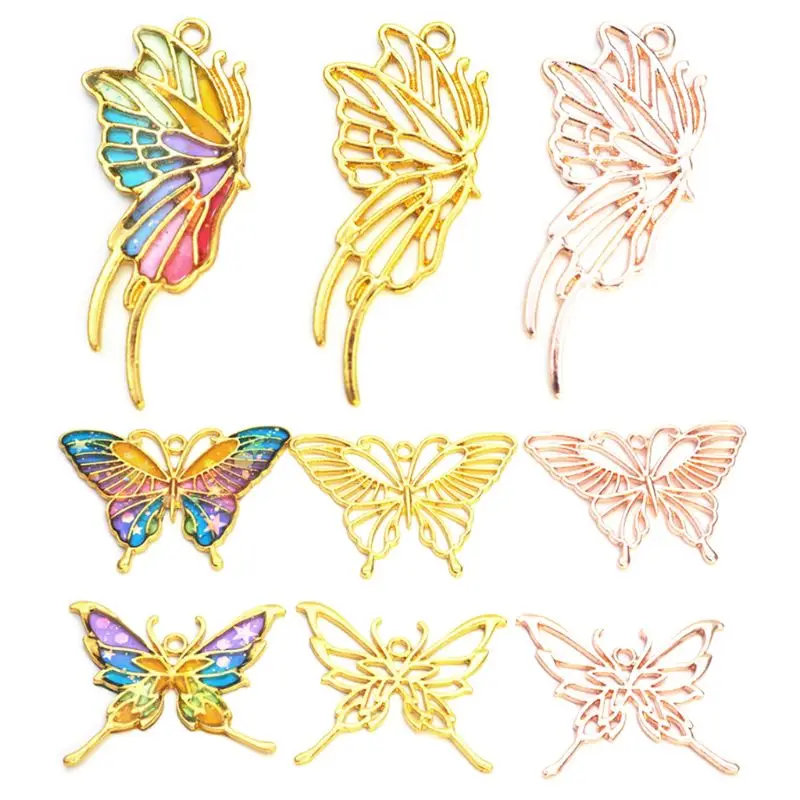 

6 Pcs Metal Frame Exquisite Hollow UV Glue Border DIY Jewelry Alloy Epoxy Resin Crafts Handmade Gifts Necklace Pendant