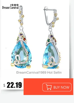 DreamCarnival1989 Women Dangle Earrings Big Clear White Zircon 18mm Shiny Fine Cut Dating Fashion Jewelry New Year Gift WE4108W
