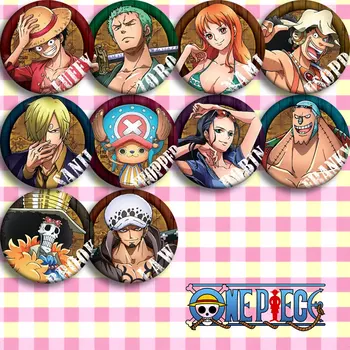

Anime One Piece Luffy Zoro Brook Franky Robin Nami Chopper Sanji Usopp Cosplay Bedge Cartoon Bags Badge Button Brooch