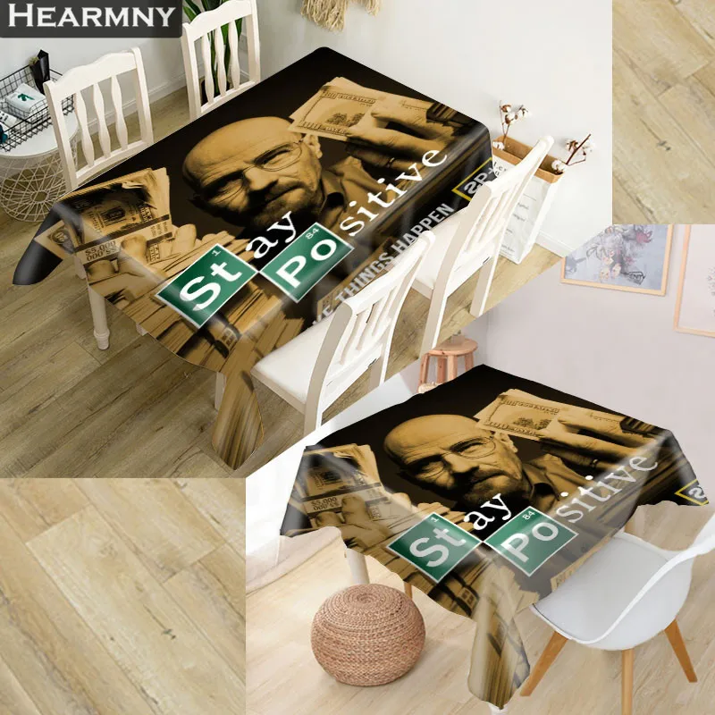 

HEARMNY Breaking Bad Tablecloth 3D Oxford Fabric Square/Rectangular Dust-proof Table Cover For Party Home Decor TV Covers