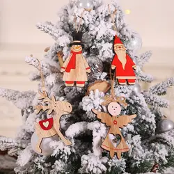 Деревянные Подвески Украшения для рождественской елки DIY орнамент украшения для рождественской вечеринки детский подарок Висячие висячие