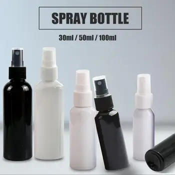 

1Pc White Black Empty Spray Bottle 100/50/30ml Plastic Refillable Alcohol Atomizer Portable Makeup Essence Liquid Sprayer Bottle