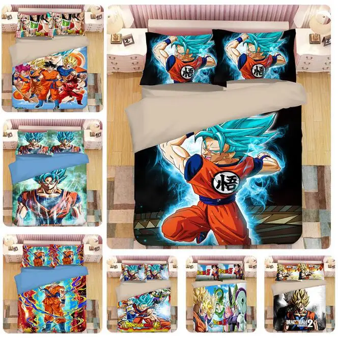 3D Dragon Ball Z дизайн цифровая печать постельных принадлежностей пододеяльник