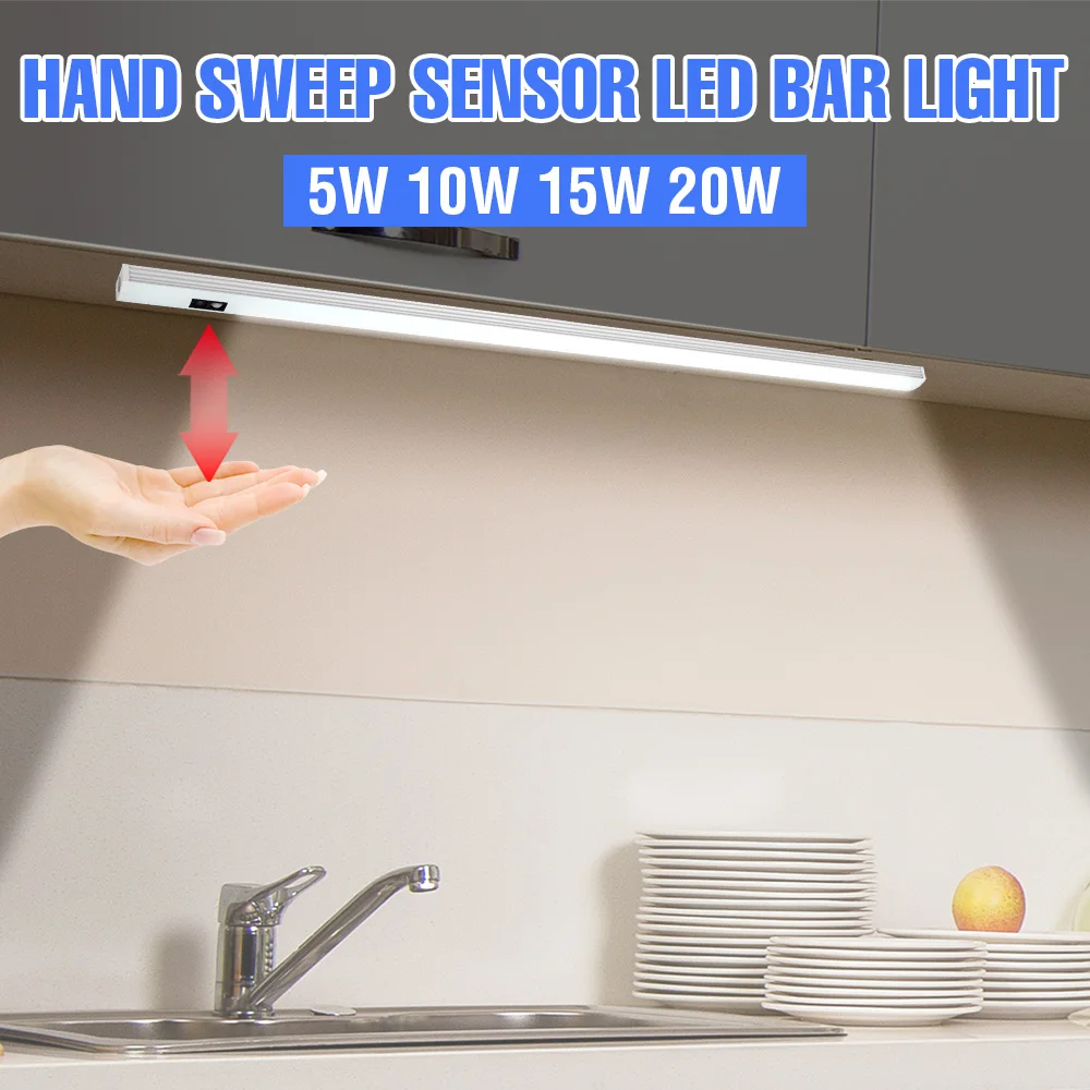 USB LED Tube Light LED Under Cabinet Light Kitchen LED Light Hand Sweep Sensor Closet Lamp 5V Wardrobe Lamp Night Lighting 2835