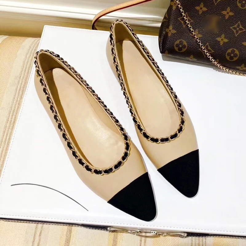 comfortable beige flats