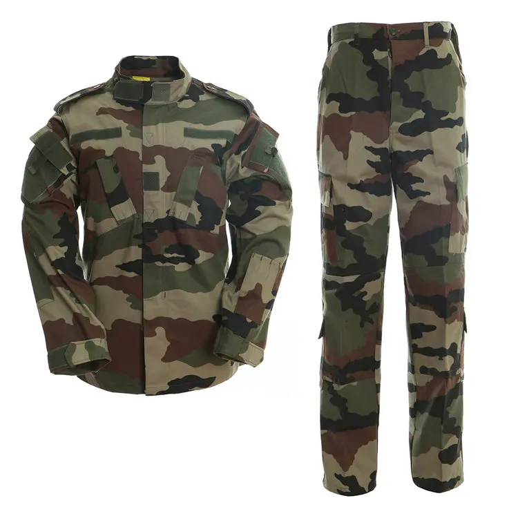 

Military Uniform Camouflage Tactical Suit Men Army Special Forces Combat Shirt Coat Pant Set French Color Militar Soldier Cloth